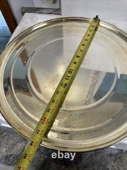 International Silver Co Vtg 25C OPTIC Glass Punch Bowl with8 cups, Platter& ladle