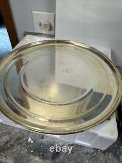International Silver Co Vtg 25C OPTIC Glass Punch Bowl with8 cups, Platter& ladle