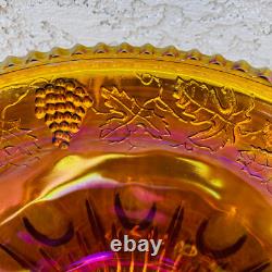 Iridescent Carnival Glass Punch Bowl Set with 12 Cups Mid Century Serveware