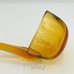 Italian Blown Glass Punch Bowl Set Honey Amber Tole Metal Grape Vine Stand