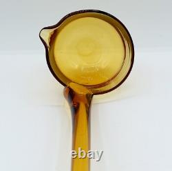 Italian Blown Glass Punch Bowl Set Honey Amber Tole Metal Grape Vine Stand