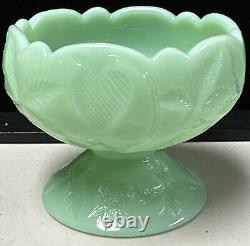 Jadeite Mosser Inverted Strawberry Glass Miniature Punch Bowl With6 Mini Cups 1960