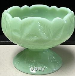 Jadeite Mosser Inverted Strawberry Glass Miniature Punch Bowl With6 Mini Cups 1960