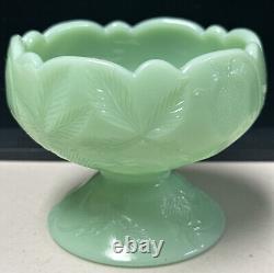 Jadeite Mosser Inverted Strawberry Glass Miniature Punch Bowl With6 Mini Cups 1960