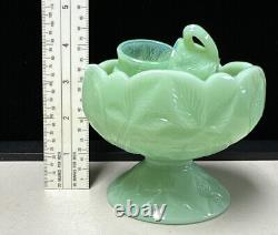 Jadeite Mosser Inverted Strawberry Glass Miniature Punch Bowl With6 Mini Cups 1960