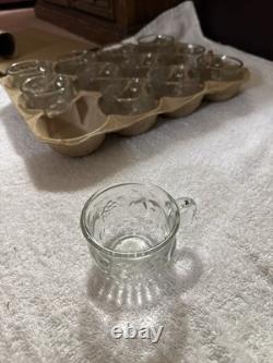 Jarmette Crystal Fruit Punch Set 26-Piece Grape Pattern Boxed 8.5 Qt Bowl Cups L