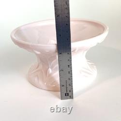 Jeanette Feather Pattern Shell Pink Milk Glass Punch Set Bowl Base 11 Cups Ladle