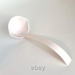 Jeanette Feather Pattern Shell Pink Milk Glass Punch Set Bowl Base 11 Cups Ladle