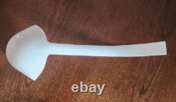 Jeanette Feather Pattern Shell Pink Milk Glass Punch Set Bowl Base Cups Ladle