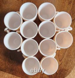 Jeanette Feather Pattern Shell Pink Milk Glass Punch Set Bowl Base Cups Ladle