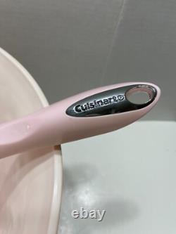 Jeannette Feather Shell Pink Milk Glass Punch Bowl Set 12 cups Vtg 1950's