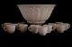 Jeannette Vintage Pink Milk Glass Punch Bowl Set Pedestal & 12 Cups