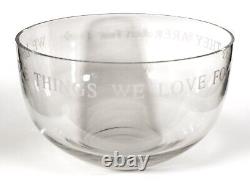 KROSNO POLISH GLASS PUNCH BOWL With ETCHED ROBERT FROST QUOTATION HYLA BROOK POEM