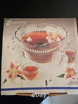 Kensington 26-Piece Glass Punch Bowl Set by Elements In open Box Deal Ships Fast
