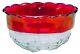 Kings Crown ruby red thumbprint glass Punch Bowl Set