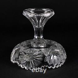 Kranz & Smith Panama Brilliant Cut 2 Part Footed Bowl, Antique ABP Glass 1904 9