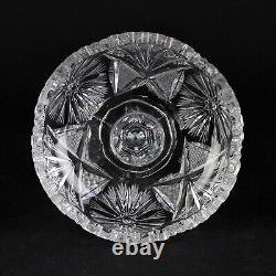 Kranz & Smith Panama Brilliant Cut 2 Part Footed Bowl, Antique ABP Glass 1904 9