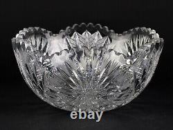 Kranz & Smith Panama Brilliant Cut 2 Part Footed Bowl, Antique ABP Glass 1904 9