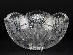 Kranz & Smith Panama Brilliant Cut 2 Part Footed Bowl, Antique ABP Glass 1904 9