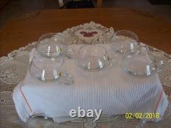 Krosno Crystal Punch Bowl Cups With Handles Made In Poland Set Of 11