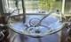 Krosno Poland MCM Hand Blown Glass Punch Bowl With Ladle And 12 Cups