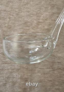 Krosno Poland MCM Hand Blown Glass Punch Bowl With Ladle And 12 Cups