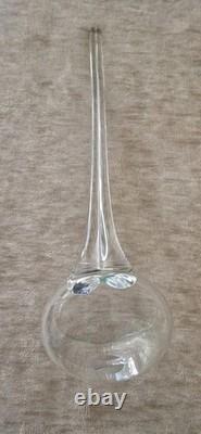 Krosno Poland MCM Hand Blown Glass Punch Bowl With Ladle And 12 Cups