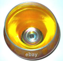 L. C. Tiffany Favrile Glass Intaglio Cut Punchbowl Gilded Age Chicago Mansion