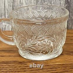 L. E SMITH Punch Bowl, Ladle, and 14 Punch Cup Set HOLIDAY PATTERN Vintage