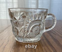 L E SMITH punch bowl & platter base 12 cups PINWEELS & STARS SLEWED HORSESHOES