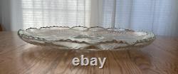 L E SMITH punch bowl & platter base 12 cups PINWEELS & STARS SLEWED HORSESHOES