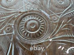 L E SMITH punch bowl & platter base 12 cups PINWEELS & STARS SLEWED HORSESHOES