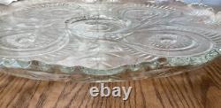 L E SMITH punch bowl & platter base 12 cups PINWEELS & STARS SLEWED HORSESHOES