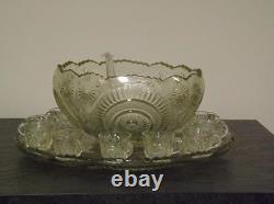 L. E. Smith 15 PC Punch Bowl Set EAPG