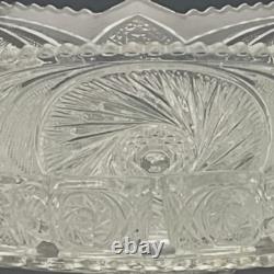 L. E. Smith 17pc Aztec aka Pinwheel & Stars Punch Bowl Set on Under Plate c1950s