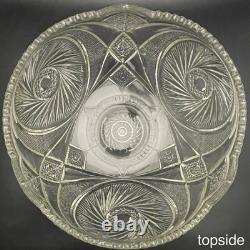L. E. Smith 17pc Aztec aka Pinwheel & Stars Punch Bowl Set on Under Plate c1950s