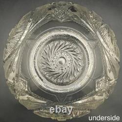 L. E. Smith 17pc Aztec aka Pinwheel & Stars Punch Bowl Set on Under Plate c1950s