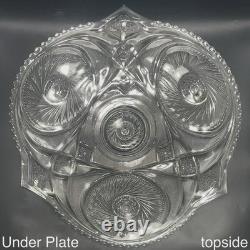 L. E. Smith 17pc Aztec aka Pinwheel & Stars Punch Bowl Set on Under Plate c1950s L. E. Smith 17pc Aztec aka Pinwheel & Stars Punch Bowl Set on Under Plate c1950s