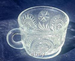 L. E. Smith 1930's Glass Pinwheel & Stars Slewed Punch Bowl / Tray / 12 Cup Set/L