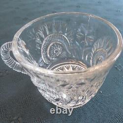 L. E. Smith 1930's Glass Pinwheel and Stars Slewed Punch Bowl / Tray / 16 Cup Set