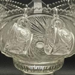 L. E. Smith 27 Piece Aztec aka Pinwheel & Stars Punch Bowl Set withStand c1950s USA