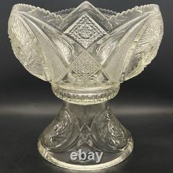L. E. Smith 27 Piece Aztec aka Pinwheel & Stars Punch Bowl Set withStand c1950s USA
