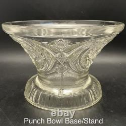 L. E. Smith 27 Piece Aztec aka Pinwheel & Stars Punch Bowl Set withStand c1950s USA