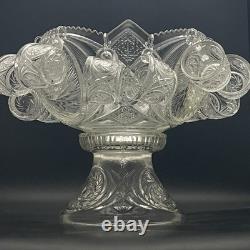 L. E. Smith 27 Piece Aztec aka Pinwheel & Stars Punch Bowl Set withStand c1950s USA