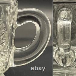 L. E. Smith 27pc Slewed Horseshoe aka Pinwheel & Stars Punch Bowl Set c1930s USA