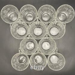 L. E. Smith 27pc Slewed Horseshoe aka Pinwheel & Stars Punch Bowl Set c1930s USA