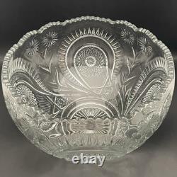 L. E. Smith 27pc Slewed Horseshoe aka Pinwheel & Stars Punch Bowl Set c1930s USA