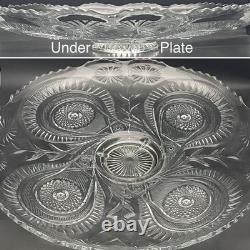 L. E. Smith 27pc Slewed Horseshoe aka Pinwheel & Stars Punch Bowl Set c1930s USA