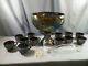 L. E. Smith Amethyst Carnival Glass GRAPE Punch Bowl Set 12 Cups Ladle Bowl Base