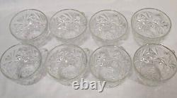 L E Smith Aztec Glass Punch Bowl With Pedestal And 8 Cups, Ladle, Cup Hangers